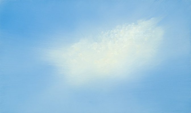 Highway 8 to El Centro, California, hiver 2006 Huile sur bois, 20 x 35 cm Photo : Éliane Excoffier