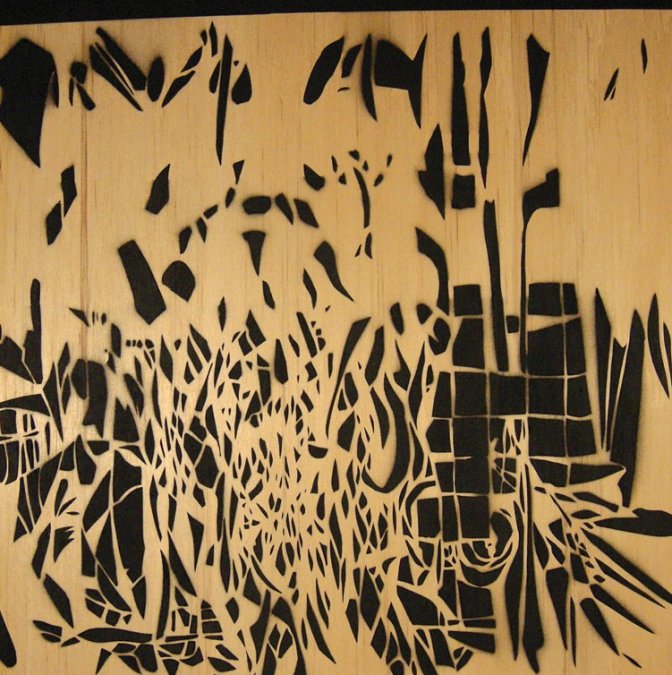 Interlignes 6, 2011 Acylique et epoxy sur bois 46 x 46 cm