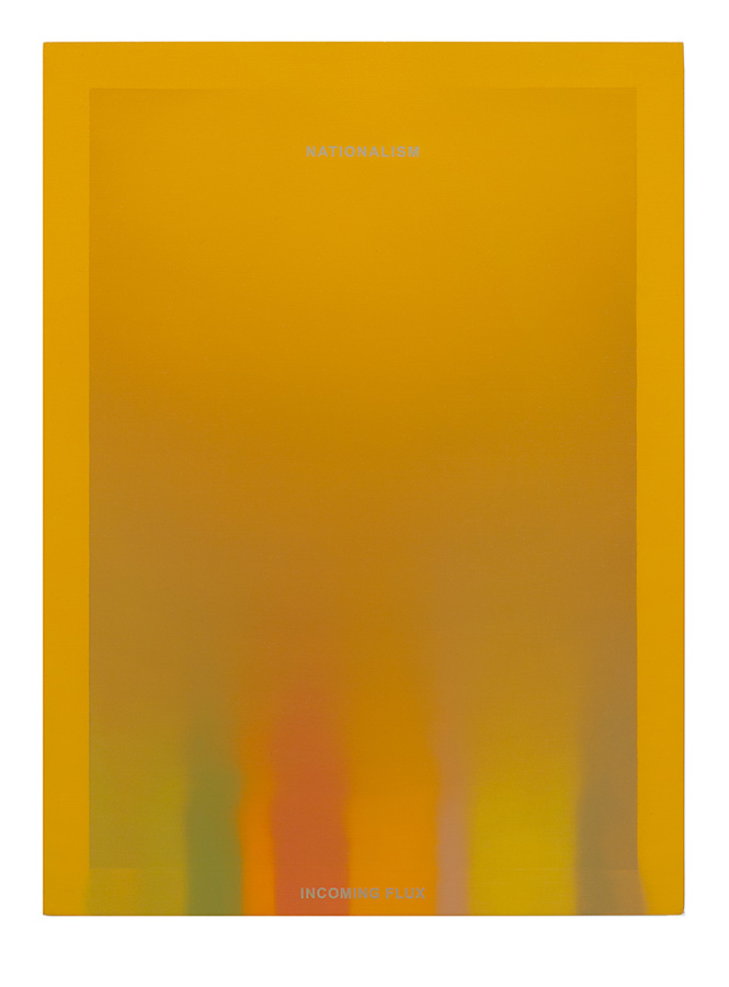 Nicolas Grenier, Incoming Flux, 2014 Huile et acrylique sur panneau de bois. Dimensions : 56 x 41 cm Courtoisie galerie Art Mûr.